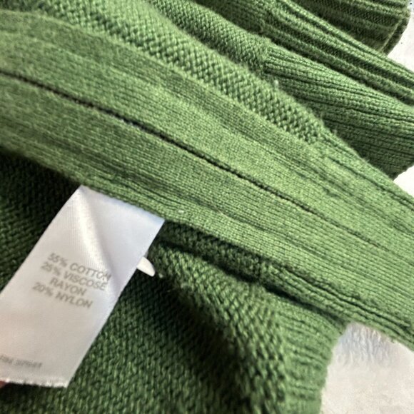 J.Jill Womens Green Open-Front Knit Cardigan Sweater Medium Lightweight Casual - Picture 4 of 8